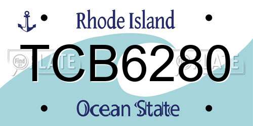 TCB6280 Rhode Island License Plate