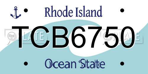 TCB6750 Rhode Island License Plate