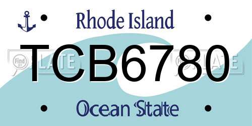 TCB6780 Rhode Island License Plate