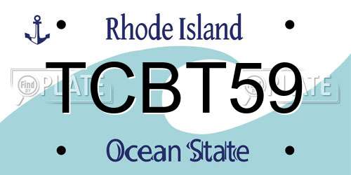 TCBT59 Rhode Island License Plate