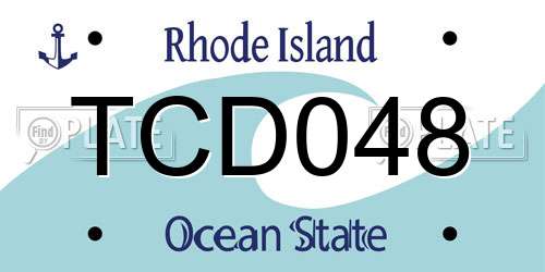 TCD048 Rhode Island License Plate