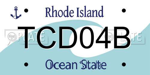 TCD04B Rhode Island License Plate