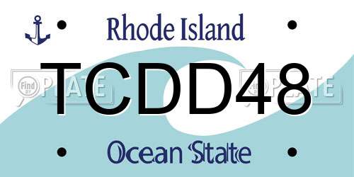 TCDD48 Rhode Island License Plate