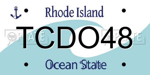 TCDO48 Rhode Island License Plate
