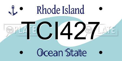 TCI427 Rhode Island License Plate