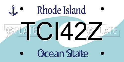 TCI42Z Rhode Island License Plate