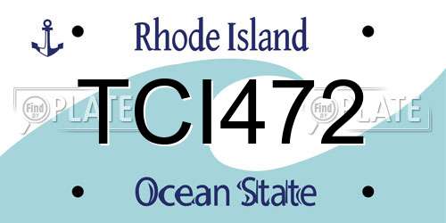 TCI472 Rhode Island License Plate