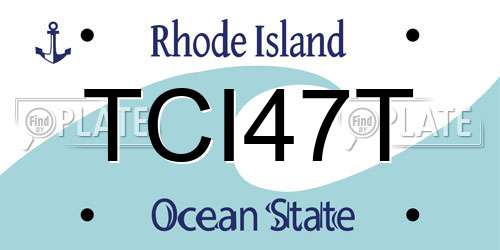 TCI47T Rhode Island License Plate