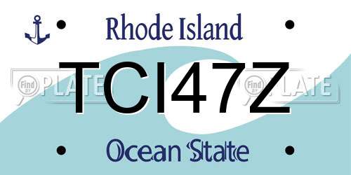 TCI47Z Rhode Island License Plate