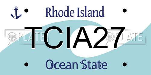 TCIA27 Rhode Island License Plate