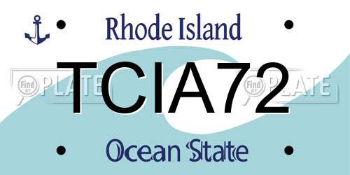 TCIA72 Rhode Island License Plate