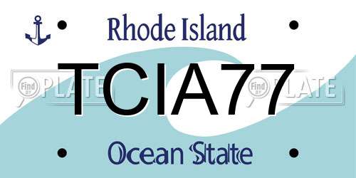 TCIA77 Rhode Island License Plate