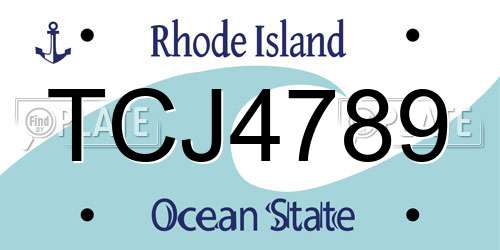 TCJ4789 Rhode Island License Plate