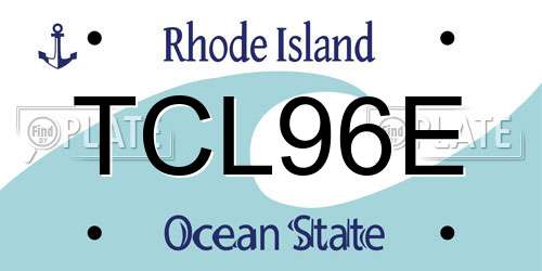 TCL96E Rhode Island License Plate