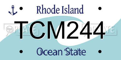 TCM244 Rhode Island License Plate