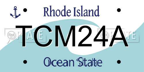 TCM24A Rhode Island License Plate