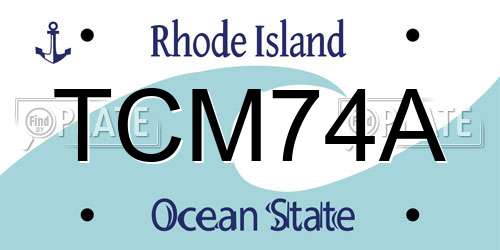 TCM74A Rhode Island License Plate