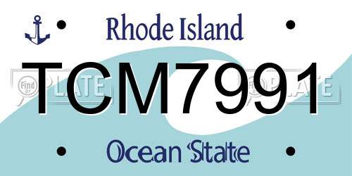 TCM7991 Rhode Island License Plate