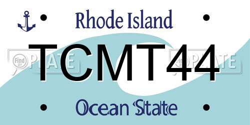 TCMT44 Rhode Island License Plate