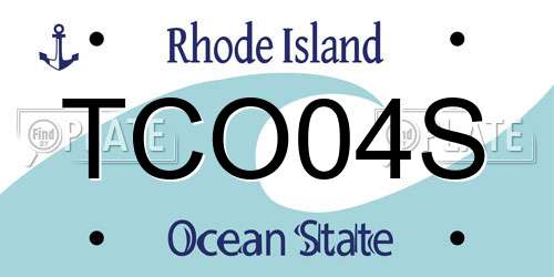 TCO04S Rhode Island License Plate