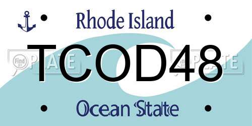 TCOD48 Rhode Island License Plate