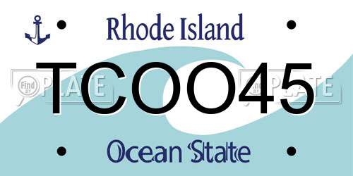 TCOO45 Rhode Island License Plate
