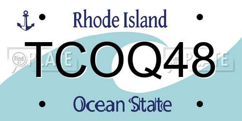 TCOQ48 Rhode Island License Plate