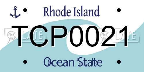 TCP0021 Rhode Island License Plate