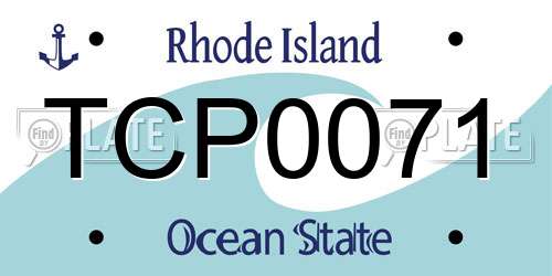TCP0071 Rhode Island License Plate