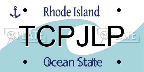 TCPJLP Rhode Island License Plate