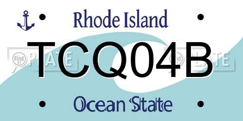 TCQ04B Rhode Island License Plate