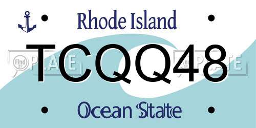 TCQQ48 Rhode Island License Plate