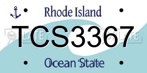 TCS3367 Rhode Island License Plate