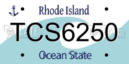 TCS6250 Rhode Island License Plate