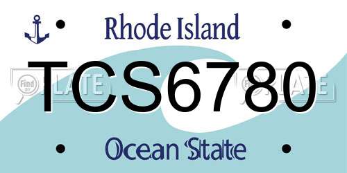 TCS6780 Rhode Island License Plate