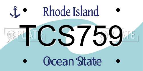 TCS759 Rhode Island License Plate