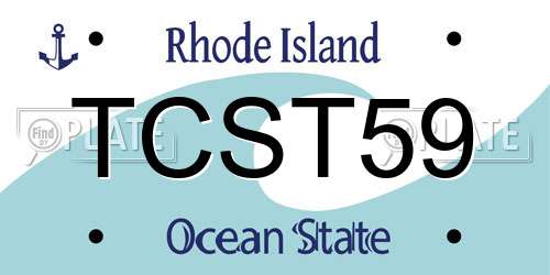 TCST59 Rhode Island License Plate