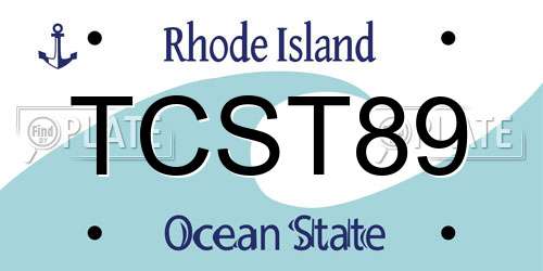 TCST89 Rhode Island License Plate