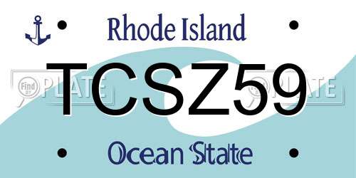 TCSZ59 Rhode Island License Plate