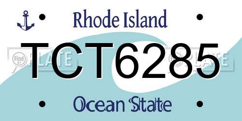 TCT6285 Rhode Island License Plate
