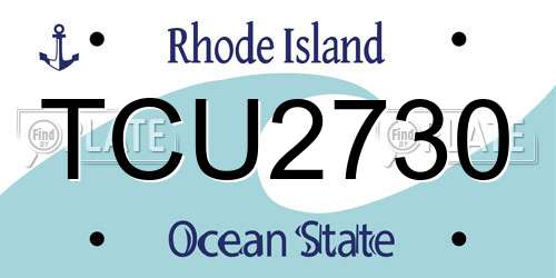 TCU2730 Rhode Island License Plate