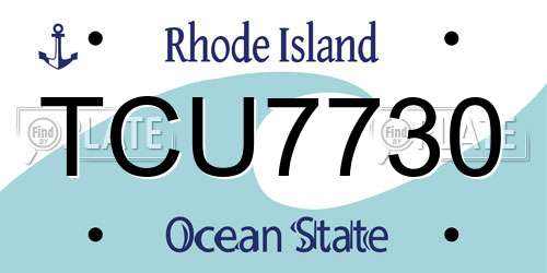 TCU7730 Rhode Island License Plate