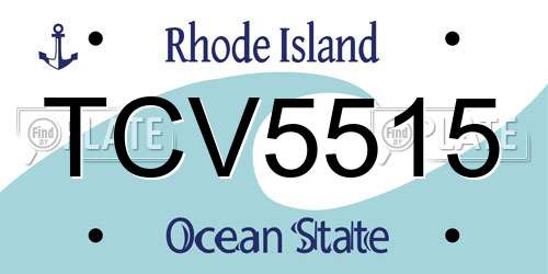 TCV5515 Rhode Island License Plate