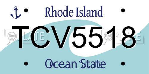 TCV5518 Rhode Island License Plate