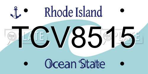 TCV8515 Rhode Island License Plate