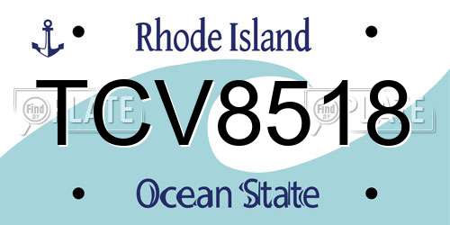 TCV8518 Rhode Island License Plate