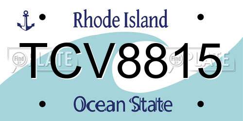 TCV8815 Rhode Island License Plate