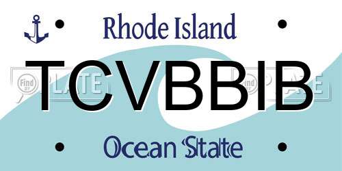 TCVBBIB Rhode Island License Plate