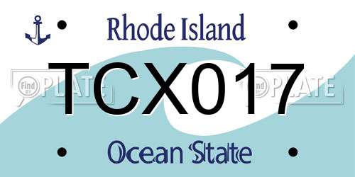 TCX017 Rhode Island License Plate