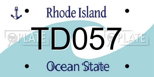 TD057 Rhode Island License Plate